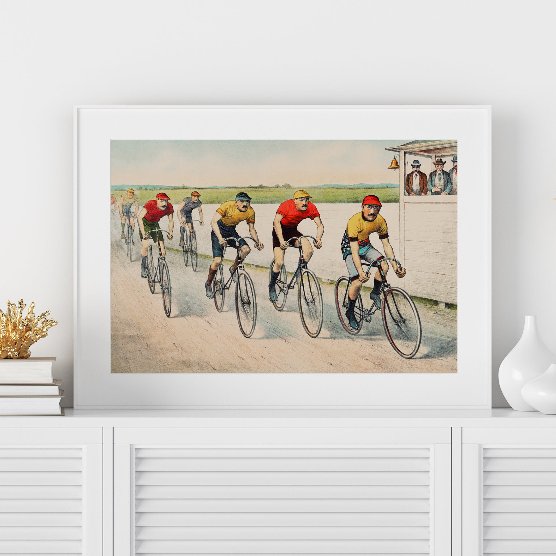 rennrad poster retro Das Radrennen Vintage Kunstdruck DIN A4 bis Poster Größe